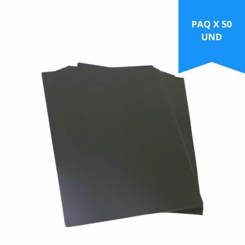 Caratula Policover Anillar Carta Negro Mate Paq.x 50u.