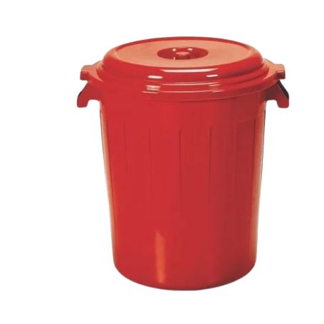 Caneca Tipo Tanque Plastica 120 L Roja con Tapa