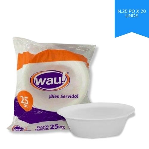 Plato Icopor Hondo N.25 Paq.x20u.