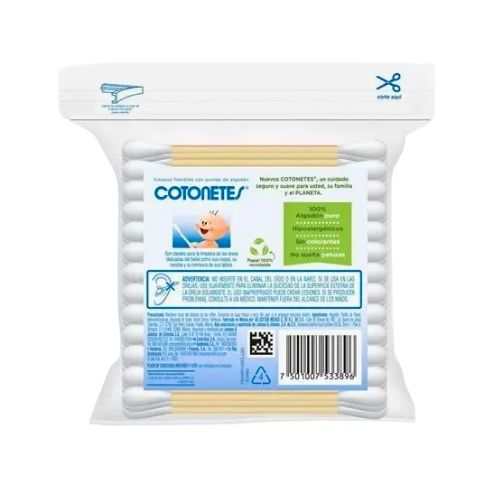 Copitos Cotonetes Flexibles Hipoalergenicos Paq. X75u.