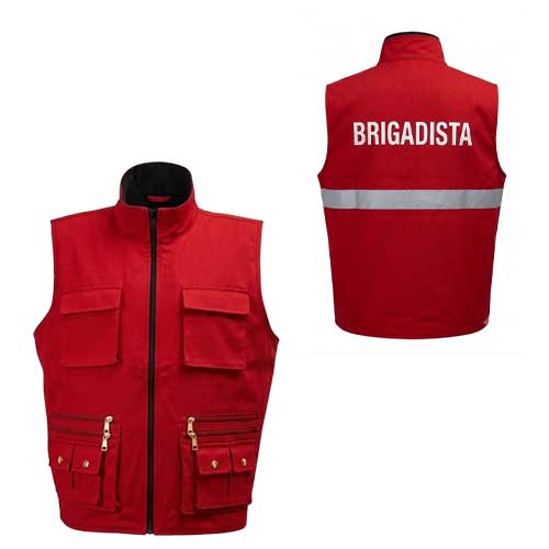 Chaleco Brigadista En Dril Rojo Con Reflectivo Talla M en Abastece.co