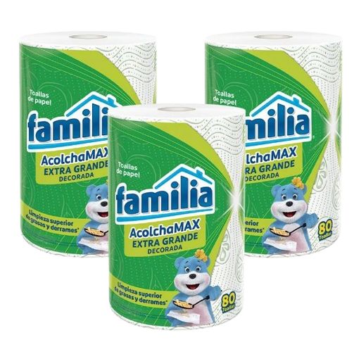Toalla Familia Cocina Acolchamax Triple Hoja Rollo 80 Paños