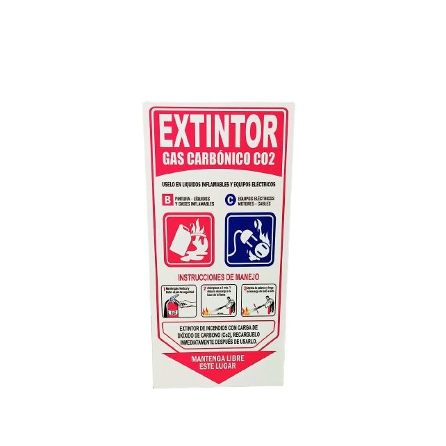 Senalizacion Extintor CO2 30 x 15cm Cal. 40