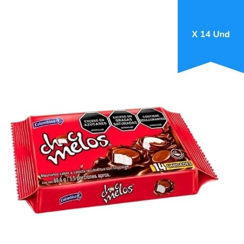 Masmelo Chocmelos Cubiertos de Chocolate x14 Unidades