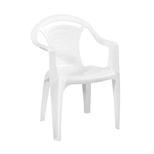 Silla Plastica con Brazos Jazmin Ref 73028 Blanca