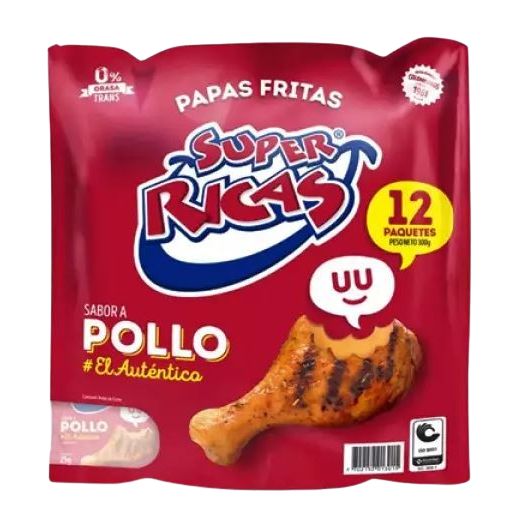 Papas Super Ricas Sabor A Pollo Paquete X12 Unidades en Abastece.co