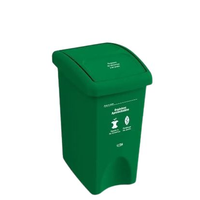 Papelera Vaiven De 35 Litros Verde Marca Estra