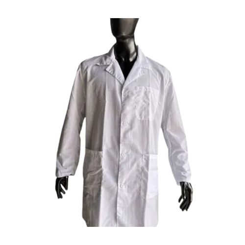 Bata en Tela Dacron Blanca Manga Larga Talla S.