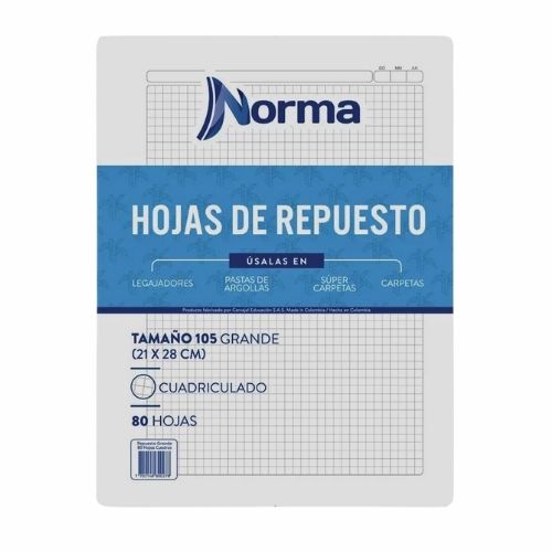 Block Repuesto Cuadriculado para Pasta Argolla 105 x80 hojas