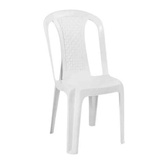 Silla Plastica Blanca sin Brazos Bambu