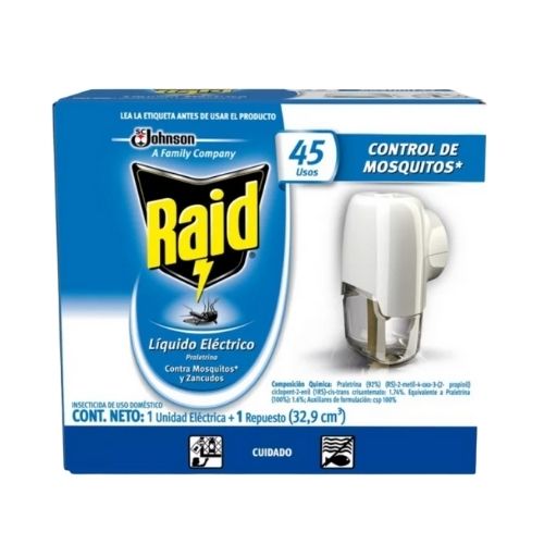 Insecticida Raid Unidad Electrica 45 Noches + Repuesto