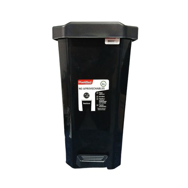 Papelera Pedal Marca Plastired Negro 55L