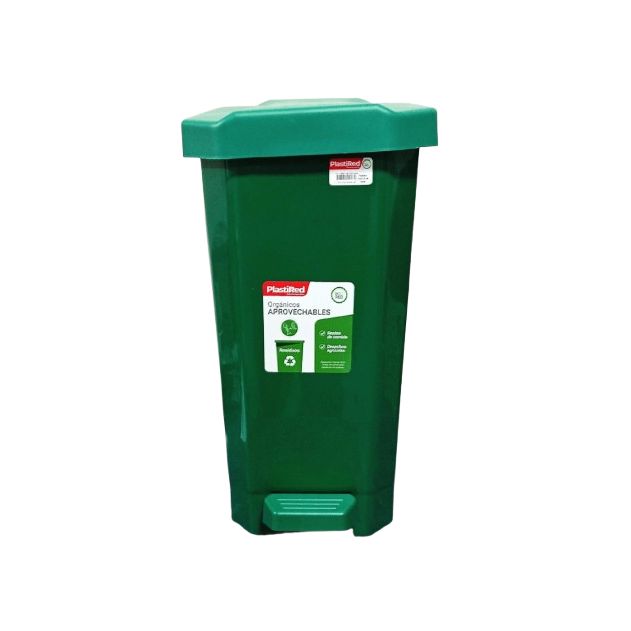 Caneca Pedal Marca Plastired Verde 55lts