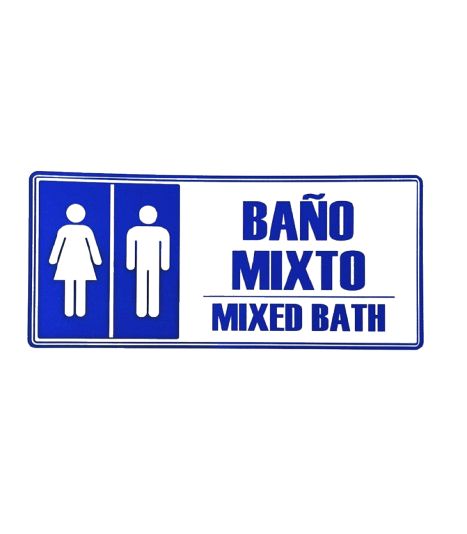 Senalizacion 30 x 15 Cms Bano Mixto