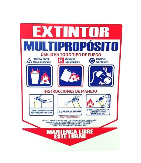 Señalizacion 30 X 15 Cms Extintor ABC
