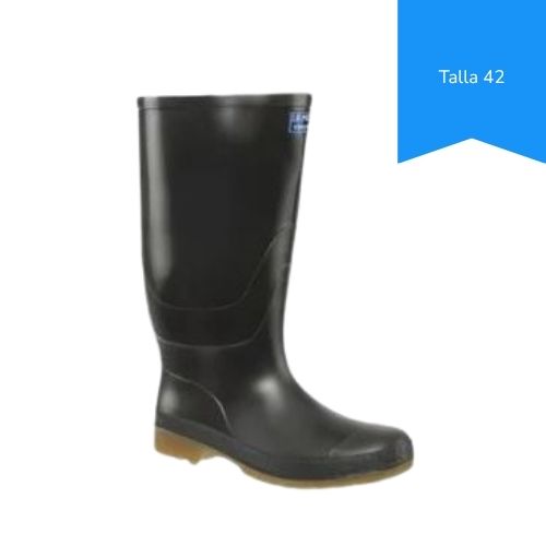 Bota De Caucho Alta Negra Macha Talla 42