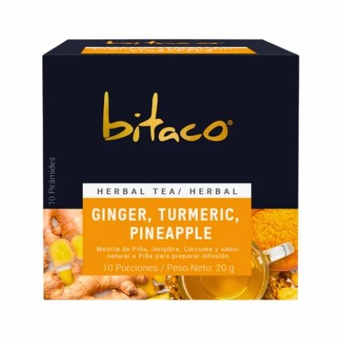 Te Bitaco Herbario Jengibre Curcuma Piña X10 Sobres
