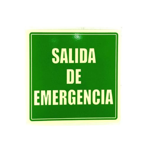 Senalizacion 19x19 En Acrilico Fotoluminiscente Salida de Emergencia