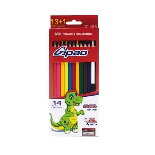 Colores Gipao Unipunta 13 Colores + 1 Lapiz GP455 4mm 