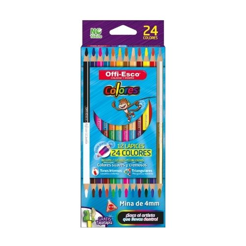 Colores 12 / 24 Doble Punta 4mm Offi-Esco OE-142