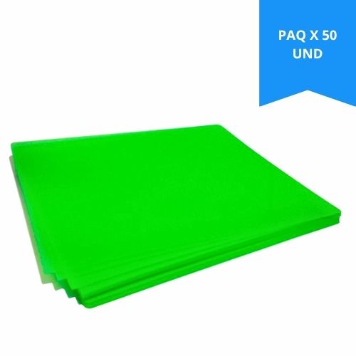Caratula Policover Anillar Carta Paq x50 Verde Neon