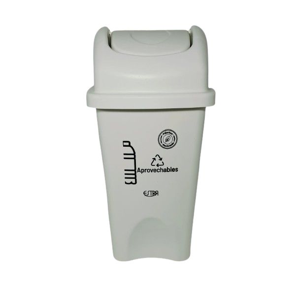 Papelera Vaiven 10 Litros Eco Blanca Marca Estra