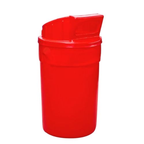 Caneca Con Tapa Tipo Cachucha Roja De 208 Litros
