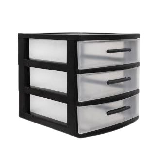 Gavetero Plastico de 3 Cajones 32x32x37 cm Aprox. Marca MQ