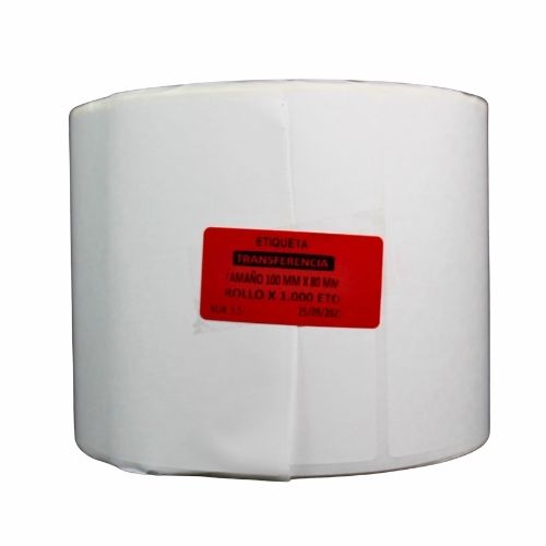 Rollo De Etiqueta De Transferencia Termica 100mmx80mm X1000 Etiquetas
