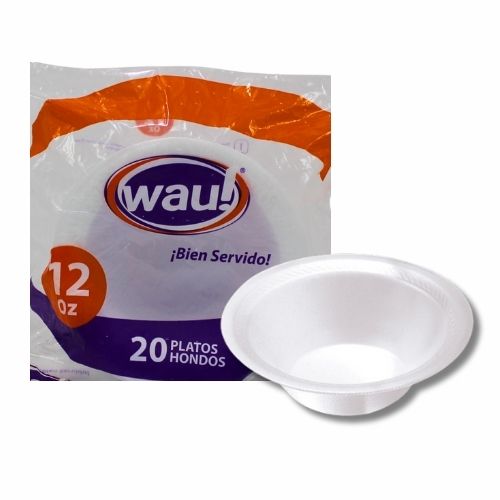 Plato Icopor Hondo N.12 Paquete Por 20 Unidades