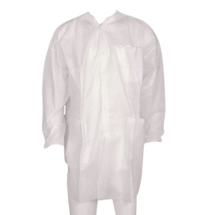 Bata De Laboratorio Desechable Blanca Con Velcro Paq X10u.