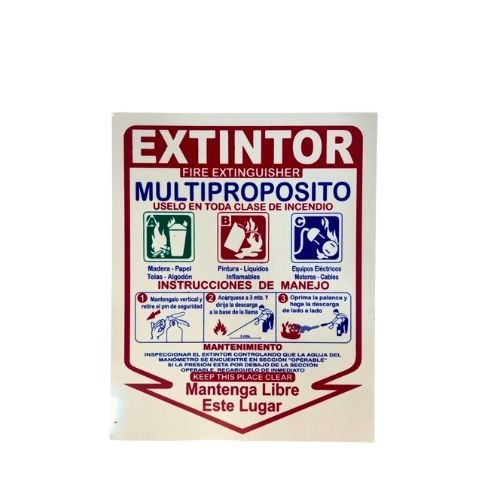 Etiqueta Para Extintor  ABC Multiproposito De 10 Libras