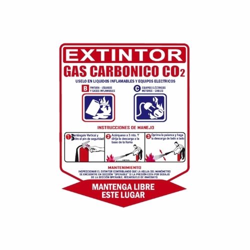 Etiqueta Para Extintor CO2  Gas Carbonico x 10 LB