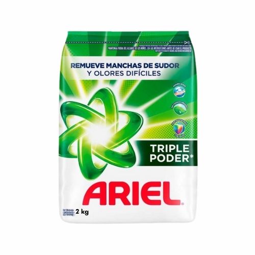 Detergente En Polvo Ariel Triple Poder  x 2000gr.