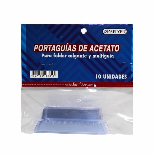 Portaguia Plastica Colgante Paq.x10u.