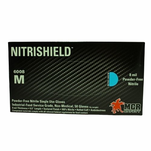 Guante Nitrilo Azul Sin Polvo Nitrishield 8mm Talla M Caja X50u. Ref: 6008M