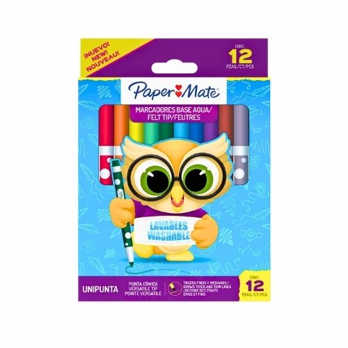 Plumon Paper Mate Mediano Unipunta Pta Conica X12 Unidades