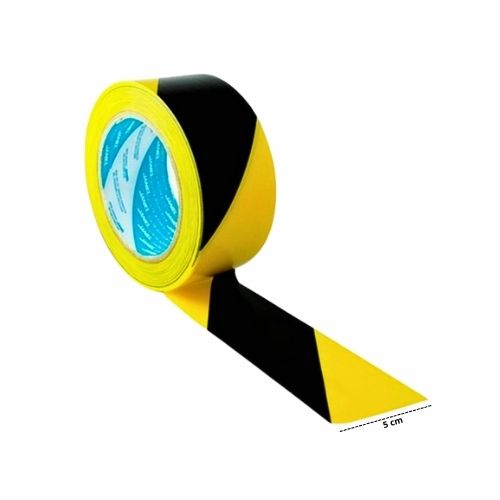 Cinta De Demarcacion En PVC Amarilla - Negra De 5 Cm X 33m.