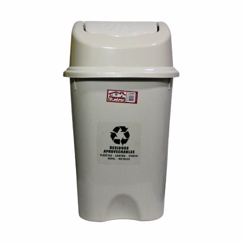 Papelera Vaiven Blanca 30 LT Hogarplast Material Recuperado