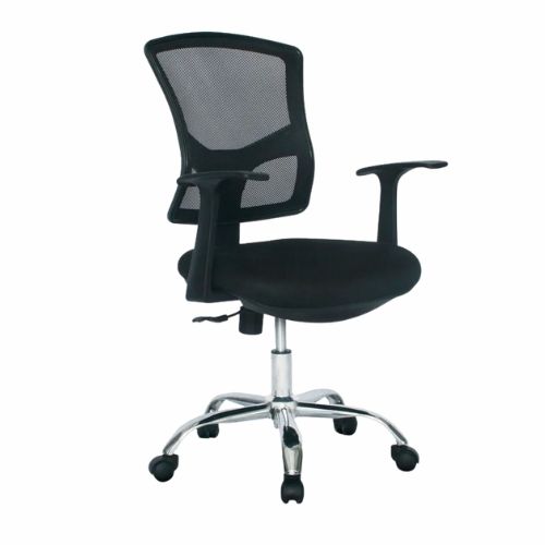 Silla Kyoto Negra Brazos Fijos 3D B.Cromo Ref 3-1643