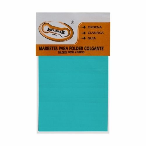 Marbete Folder Corriente Azul Claro