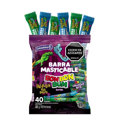 Caramelo Blando Bon Bon Bum Barra Hallowen Paq.x40u.