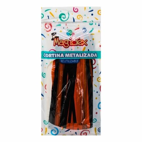 Cortina De Flecos Negro/Naranja