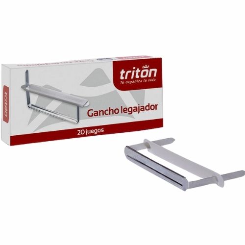 Gancho Legajador Metal/Plastico Institucional Triton Caja X 20u.