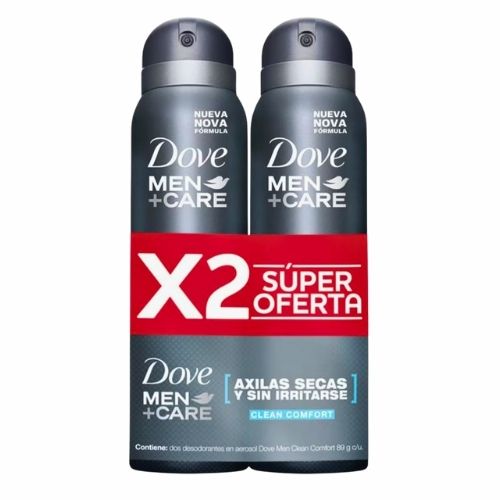 Desodorante Dove Aerosol Clean Comfort 89 Gr X 2 Und