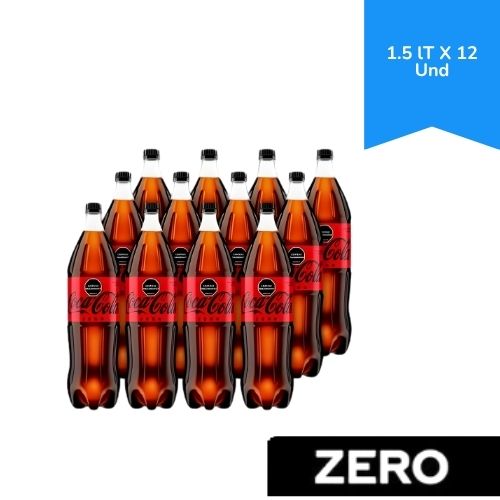 Gaseosa Coca Cola Zero 1.5 Litros Paca x 12 Unidades
