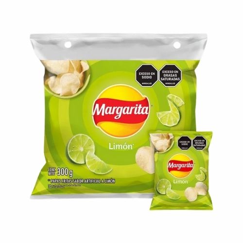 Papas Margarita Sabor Limon X 12 Und 300 Gr