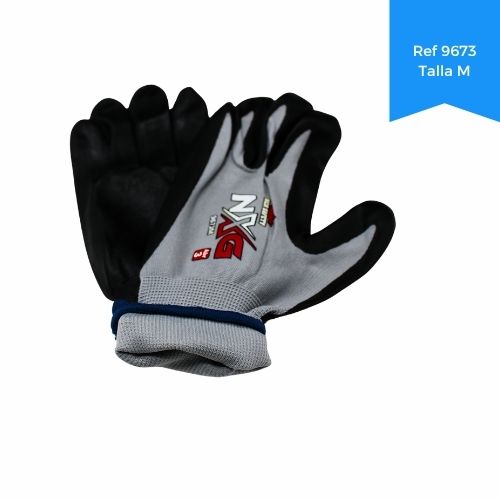 Guante Nylon Soportado En Nitrilo Negro Espumado Ref 9673 Talla M