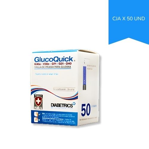 Tiras Para Glucometro Glucoquick G30A Caja X 50 Und