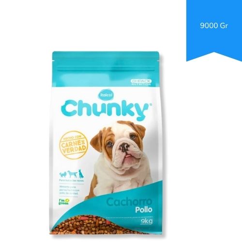 Comida Para Perro Cachorro Sabor A Pollo Marca Chunky 9000 Gr